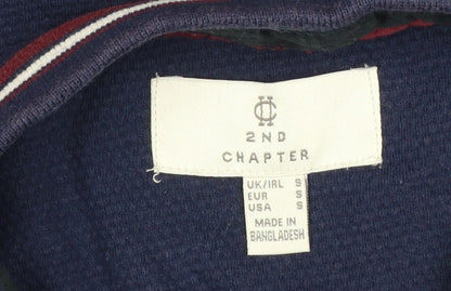 2nd Chapter Men's Blue S Cotton Piqué Short Sleeve Polo Contrast Pocket