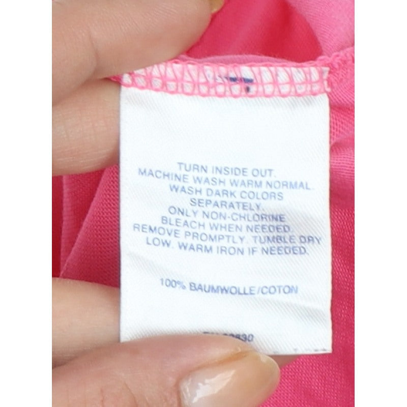 Lands' End Women Pink XS Petite Basic Cotton Long Sleeve T-Shirt