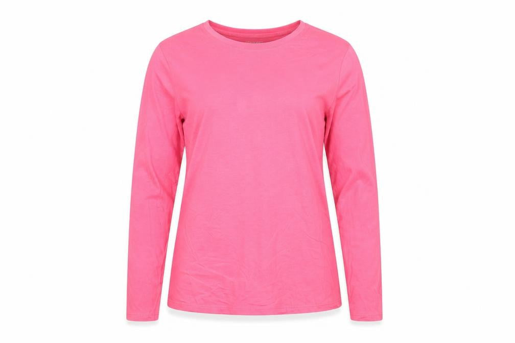 Lands' End Women Pink XS Petite Basic Cotton Long Sleeve T-Shirt