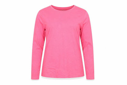 Lands' End Women Pink XS Petite Basic Cotton Long Sleeve T-Shirt