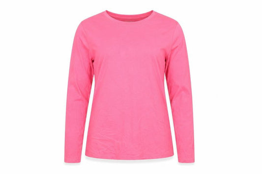 Lands' End Women Pink XS Petite Basic Cotton Long Sleeve T-Shirt