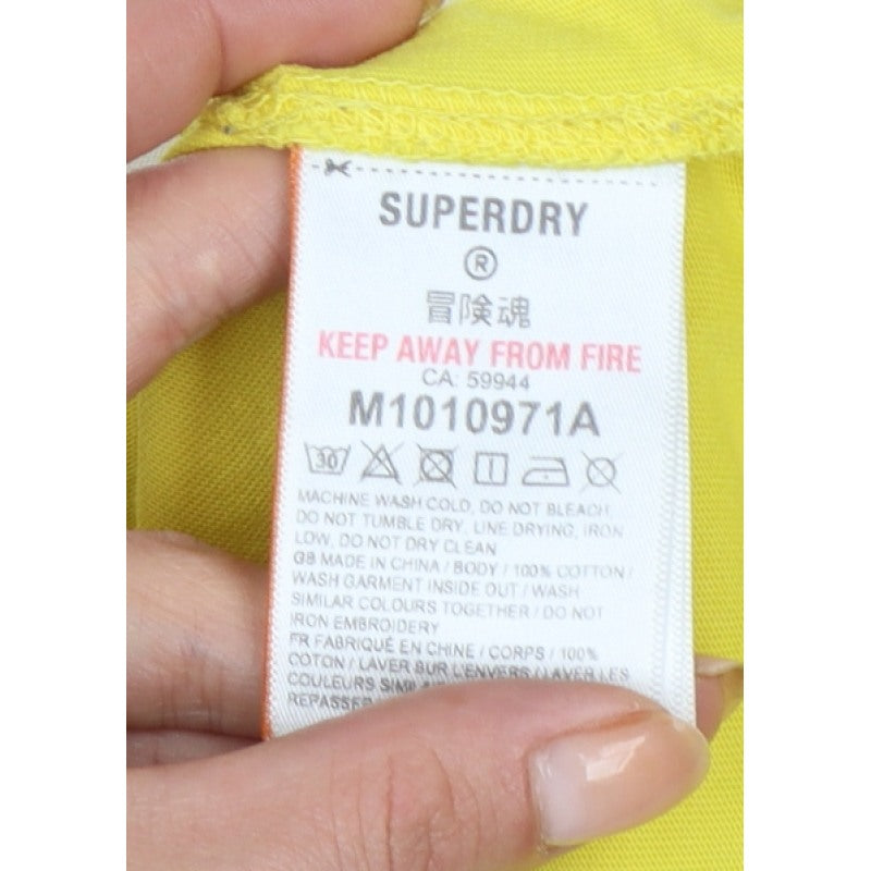 Superdry Men’s Yellow L Logo Graphic Crew Neck Short Sleeve T-Shirt