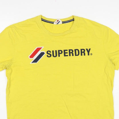 Superdry Men’s Yellow L Logo Graphic Crew Neck Short Sleeve T-Shirt