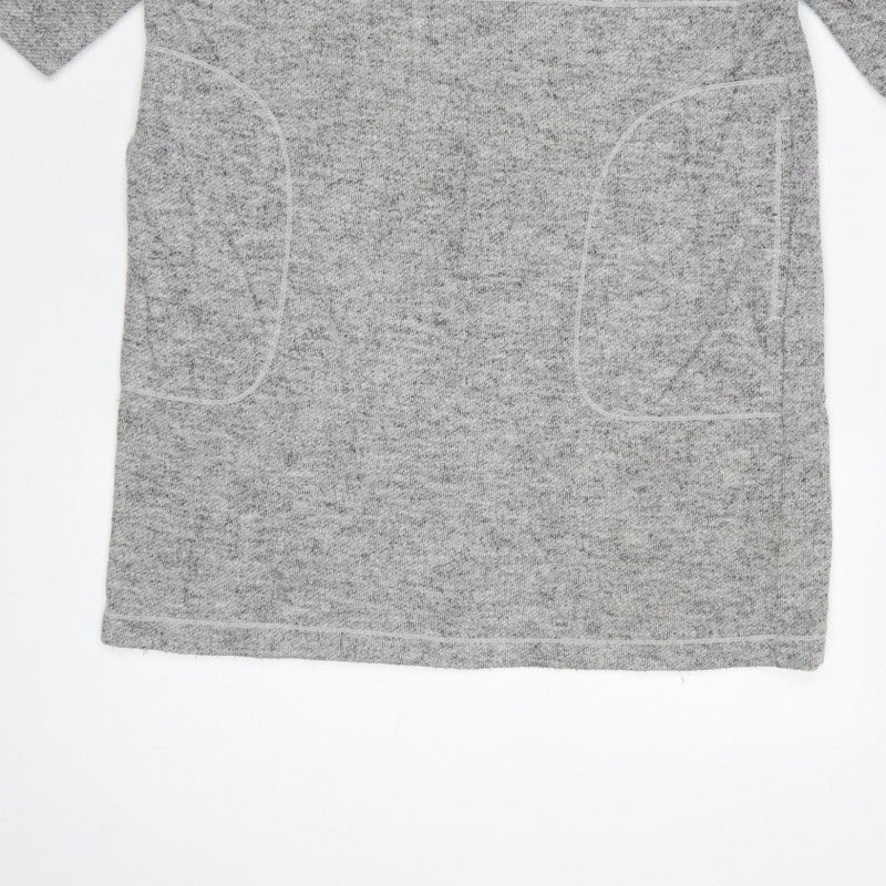 Max Studio Women Grey M Basic Short Sleeve Raglan Pocket T-Shirt