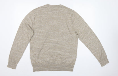 Next Supply Men’s Beige Marl Logo Crew Neck Knit Jumper Size M
