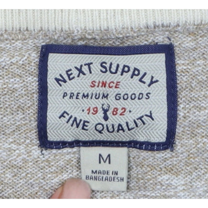 Next Supply Men’s Beige Marl Logo Crew Neck Knit Jumper Size M
