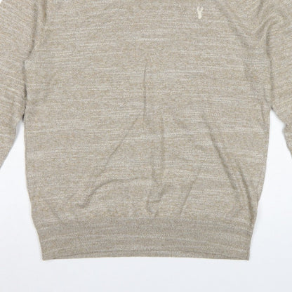 Next Supply Men’s Beige Marl Logo Crew Neck Knit Jumper Size M