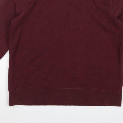 ARKET Unisex Adults Red Crew Neck Raglan Pullover Sweatshirt M