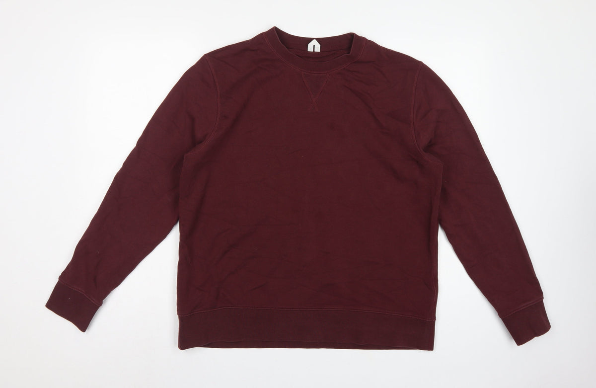 ARKET Unisex Adults Red Crew Neck Raglan Pullover Sweatshirt M