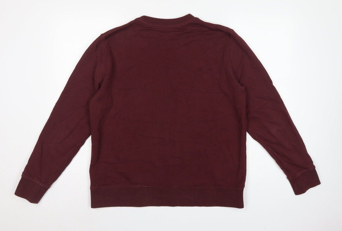 ARKET Unisex Adults Red Crew Neck Raglan Pullover Sweatshirt M