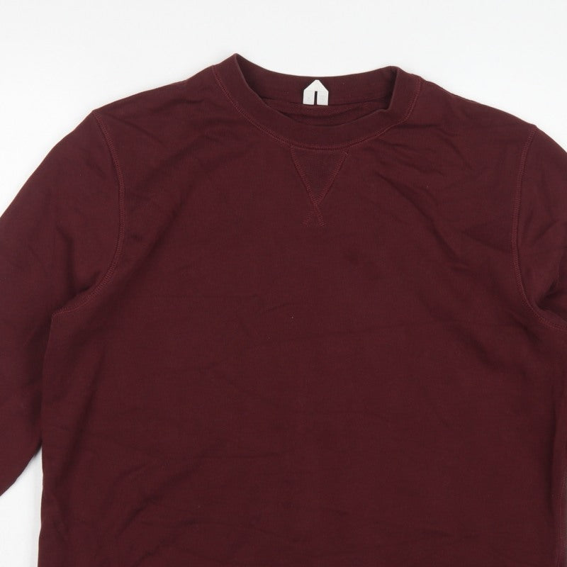 ARKET Unisex Adults Red Crew Neck Raglan Pullover Sweatshirt M
