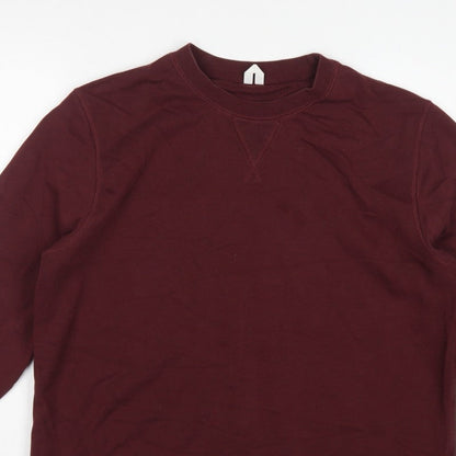 ARKET Unisex Adults Red Crew Neck Raglan Pullover Sweatshirt M