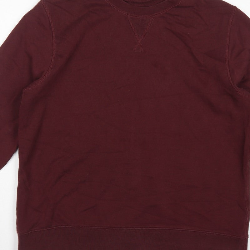 ARKET Unisex Adults Red Crew Neck Raglan Pullover Sweatshirt M