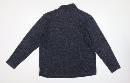 Dissident Men’s Blue XL 1/4 Zip High Neck Pullover Sweatshirt Pockets