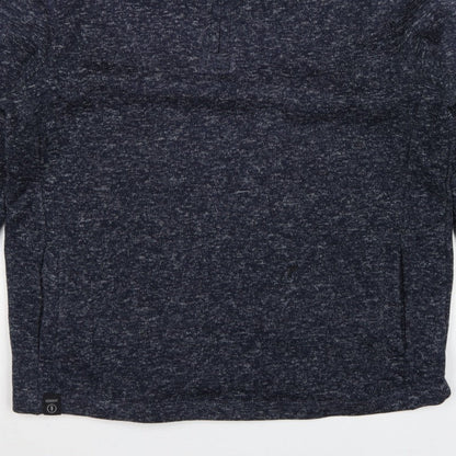 Dissident Men’s Blue XL 1/4 Zip High Neck Pullover Sweatshirt Pockets