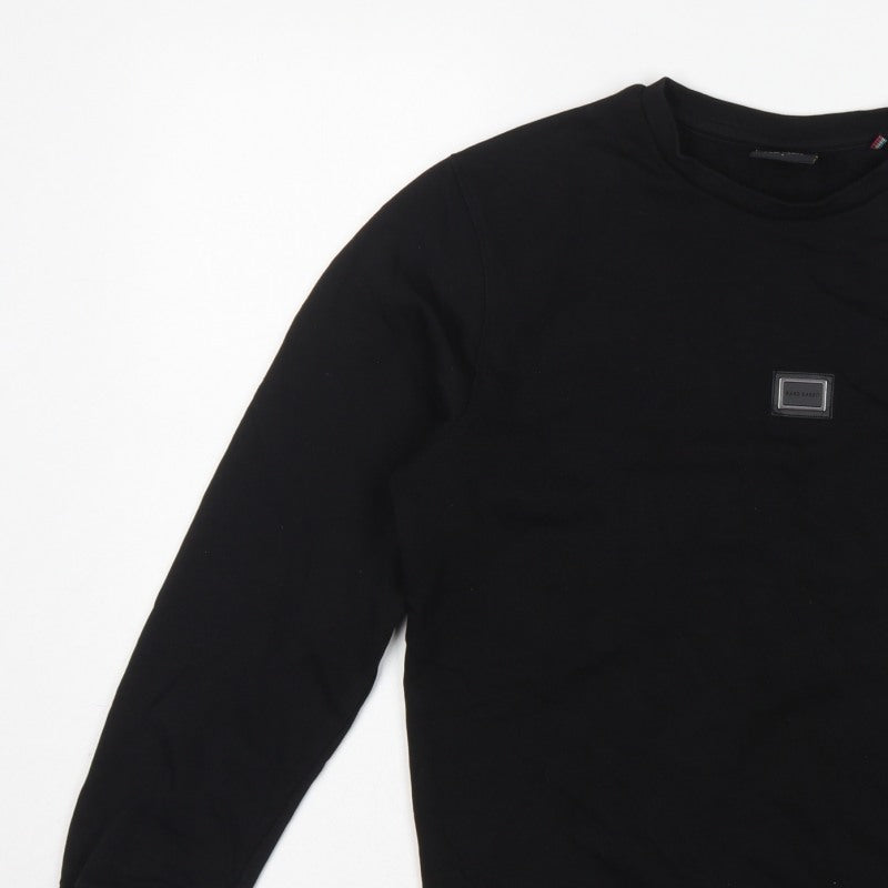Rare Rabbit Women’s Black S Pullover Crew Neck Logo Sweatshirt