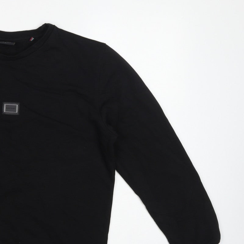 Rare Rabbit Women’s Black S Pullover Crew Neck Logo Sweatshirt
