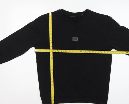 Rare Rabbit Women’s Black S Pullover Crew Neck Logo Sweatshirt