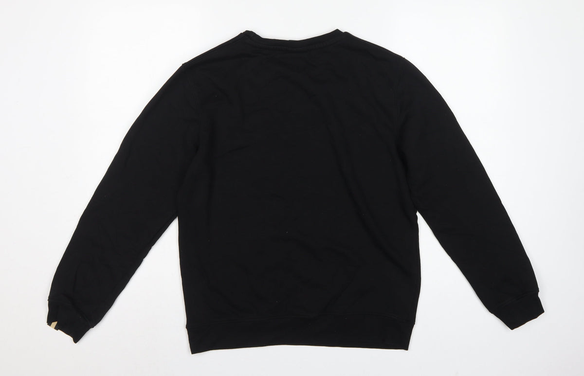 Rare Rabbit Women’s Black S Pullover Crew Neck Logo Sweatshirt