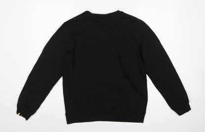 Rare Rabbit Women’s Black S Pullover Crew Neck Logo Sweatshirt