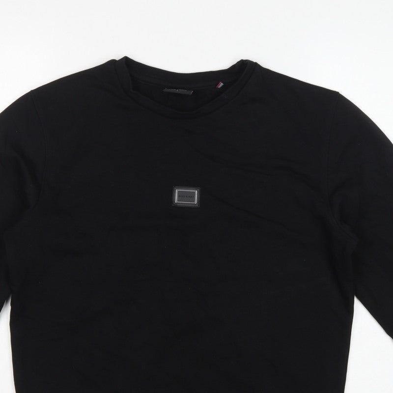 Rare Rabbit Women’s Black S Pullover Crew Neck Logo Sweatshirt