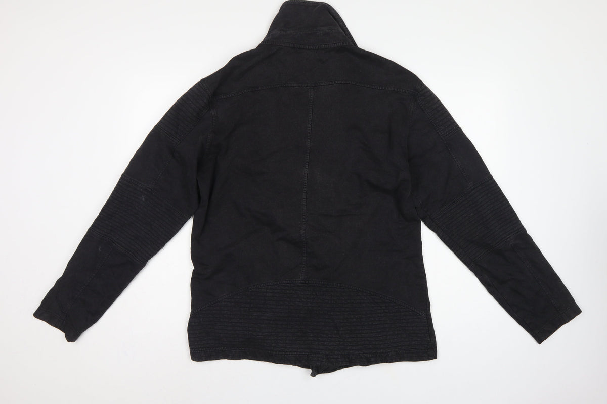 Urban Classics Men’s Black L Biker Jacket Cotton Zip Pockets