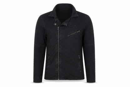 Urban Classics Men’s Black L Biker Jacket Cotton Zip Pockets