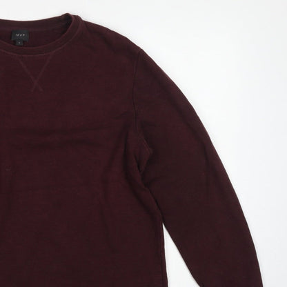 MVP Mens Red M Cotton Crew Neck Pullover Sweatshirt