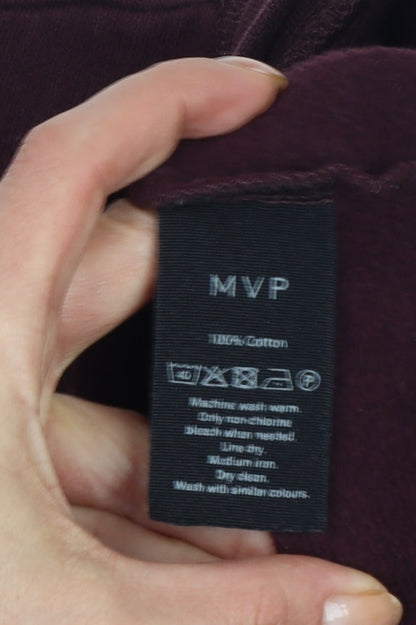 MVP Mens Red M Cotton Crew Neck Pullover Sweatshirt