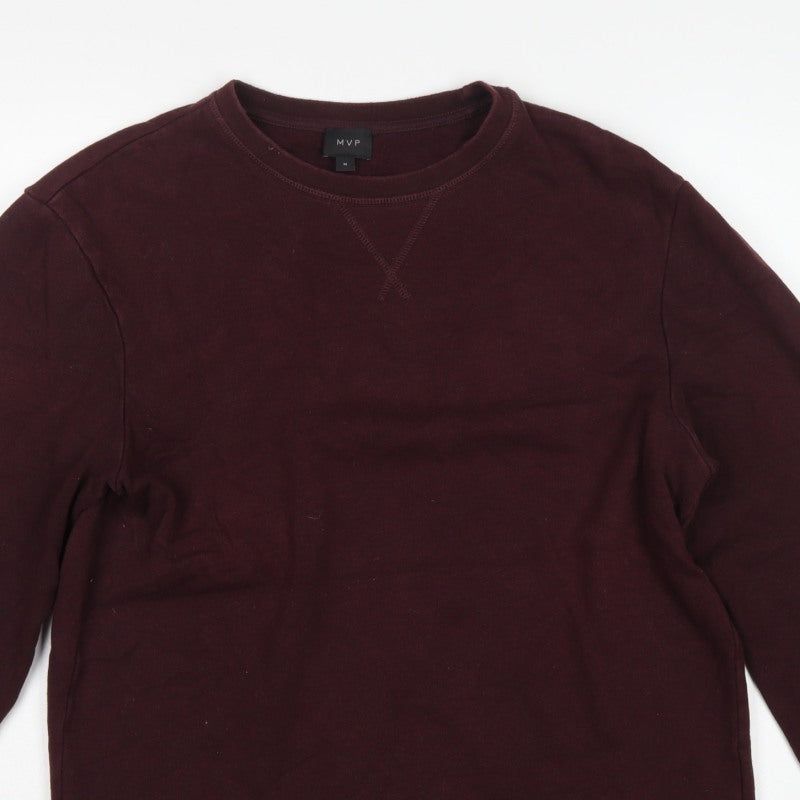 MVP Mens Red M Cotton Crew Neck Pullover Sweatshirt