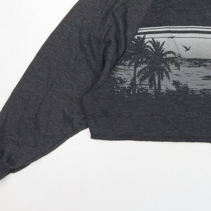 Gilly Hicks Women’s Grey S Cropped Crew Neck Beach Graphic Sweatshirt