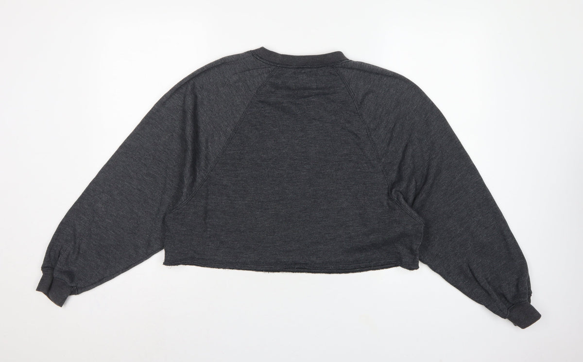 Gilly Hicks Women’s Grey S Cropped Crew Neck Beach Graphic Sweatshirt