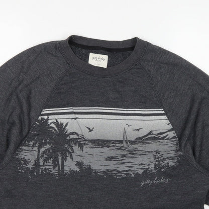 Gilly Hicks Women’s Grey S Cropped Crew Neck Beach Graphic Sweatshirt