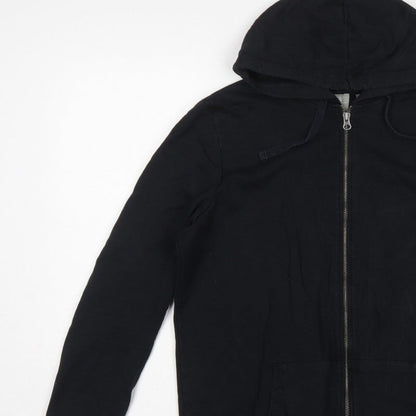 ASOS Women’s Black UK 10 Full Zip Cotton Hoodie Drawstring Pockets