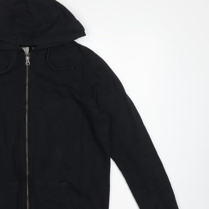 ASOS Women’s Black UK 10 Full Zip Cotton Hoodie Drawstring Pockets