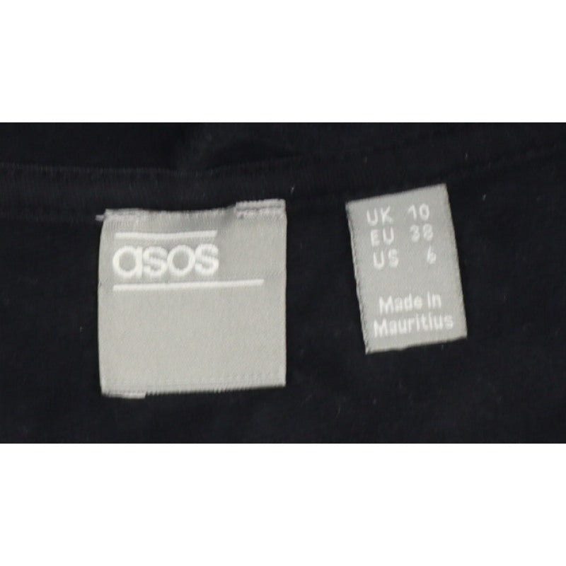 ASOS Women’s Black UK 10 Full Zip Cotton Hoodie Drawstring Pockets
