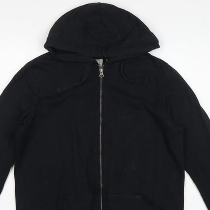 ASOS Women’s Black UK 10 Full Zip Cotton Hoodie Drawstring Pockets