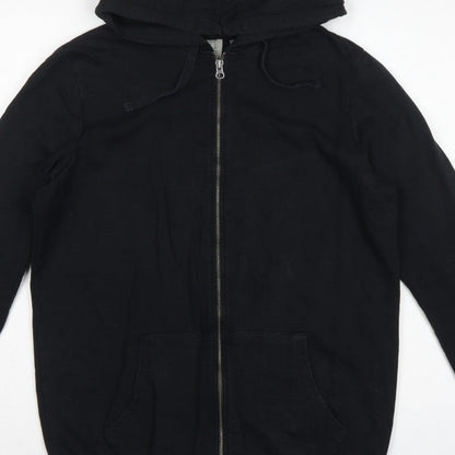 ASOS Women’s Black UK 10 Full Zip Cotton Hoodie Drawstring Pockets