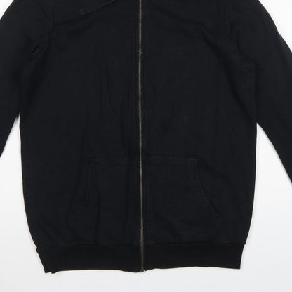 ASOS Women’s Black UK 10 Full Zip Cotton Hoodie Drawstring Pockets