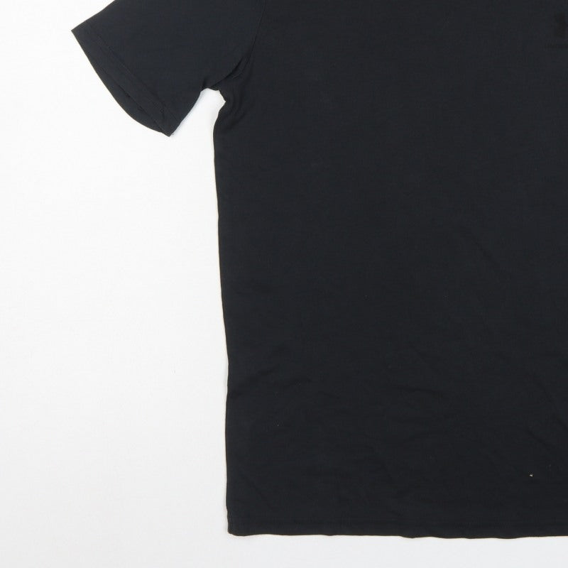 Under Armour Men's Black Small Loose Fit Crew Neck Logo T-Shirt