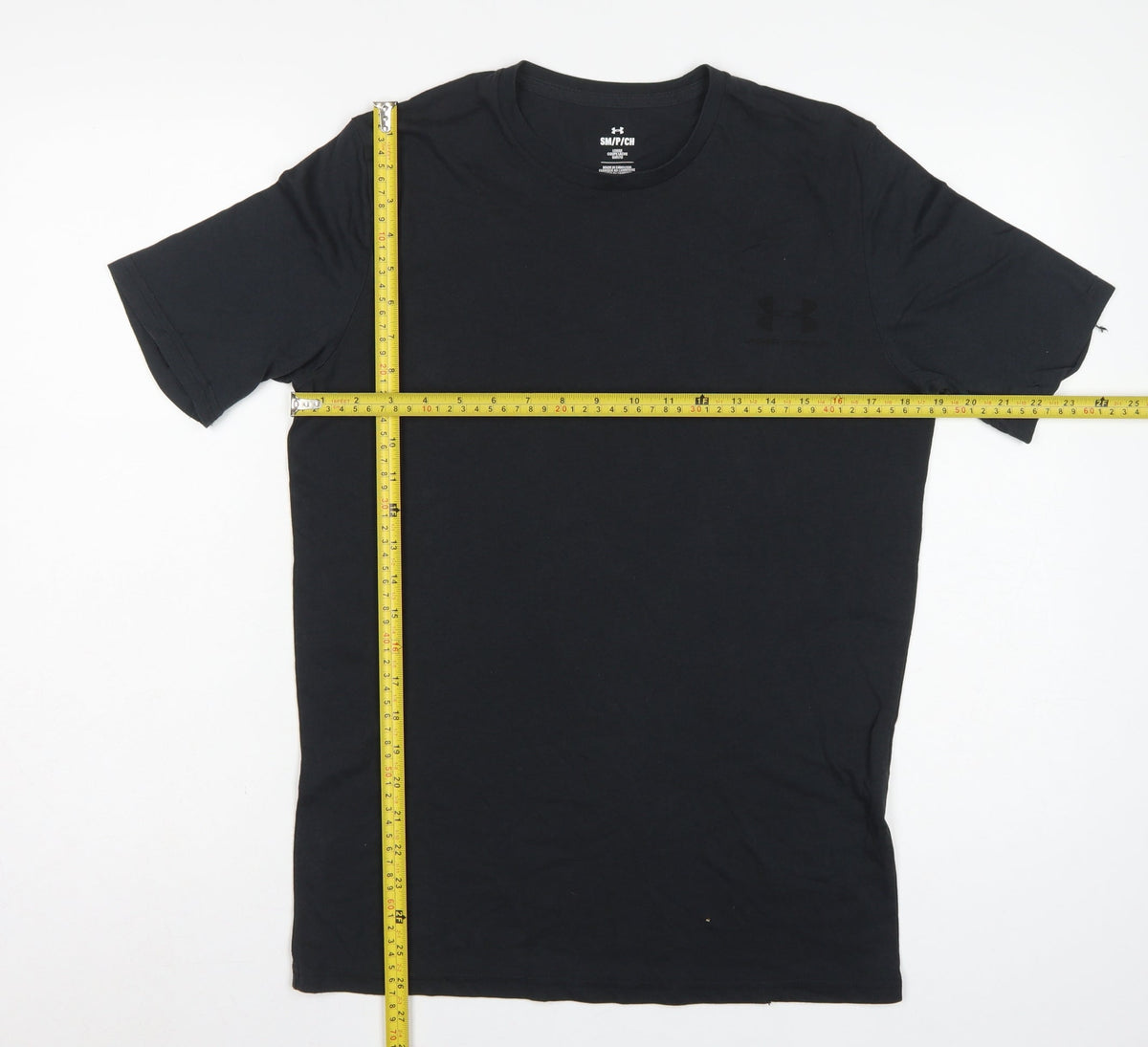 Under Armour Men's Black Small Loose Fit Crew Neck Logo T-Shirt