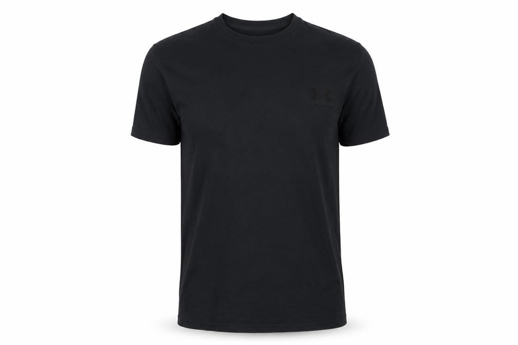 Under Armour Men's Black Small Loose Fit Crew Neck Logo T-Shirt