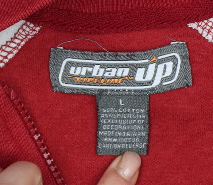 Urban Pipeline Men's Red L Full Zip Track Sweatshirt Number 7