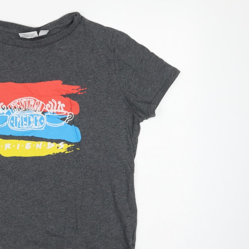 Friends Women’s Grey UK 12 Basic Graphic Short Sleeve T-Shirt