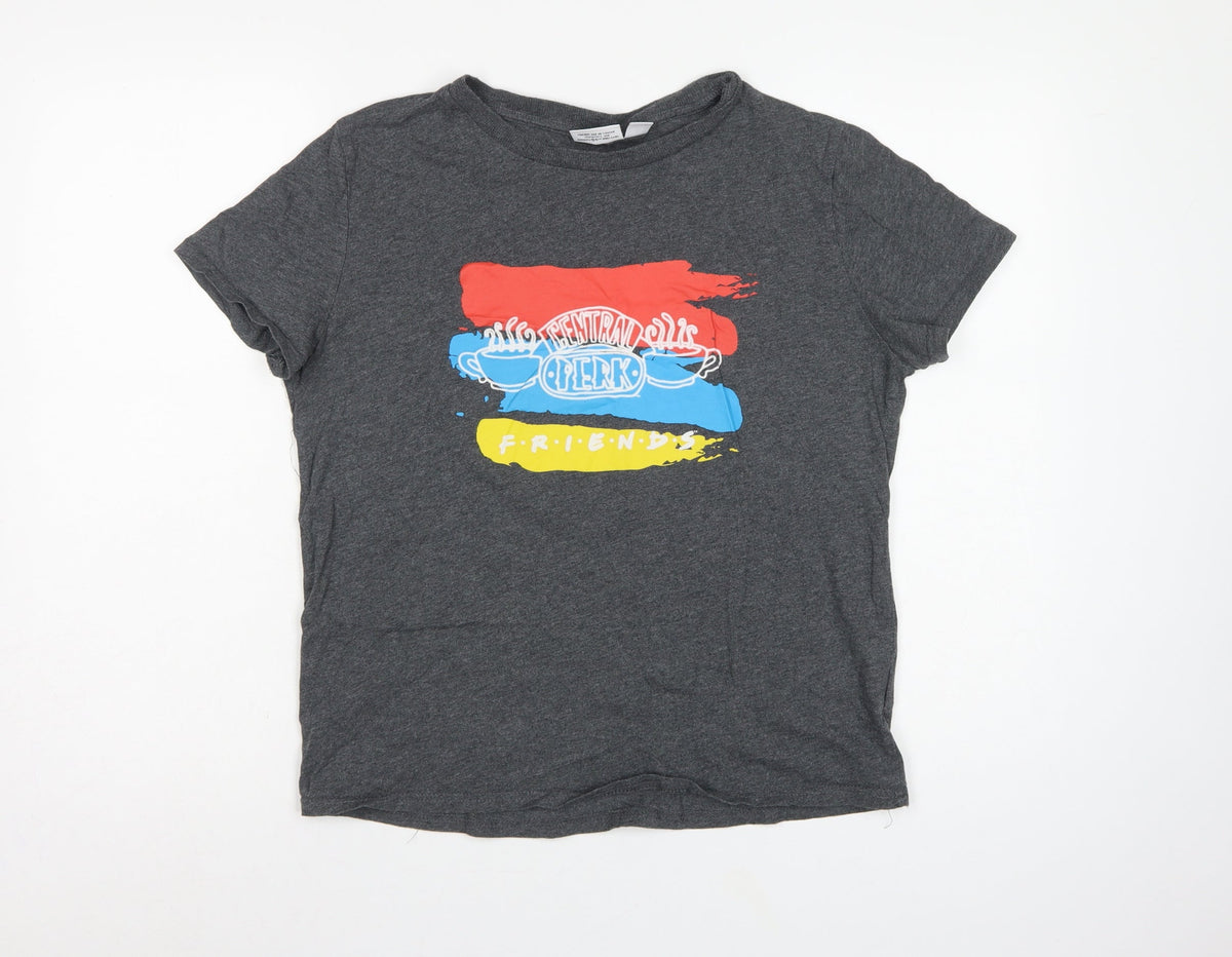 Friends Women’s Grey UK 12 Basic Graphic Short Sleeve T-Shirt