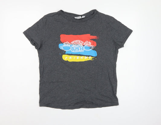 Friends Women’s Grey UK 12 Basic Graphic Short Sleeve T-Shirt