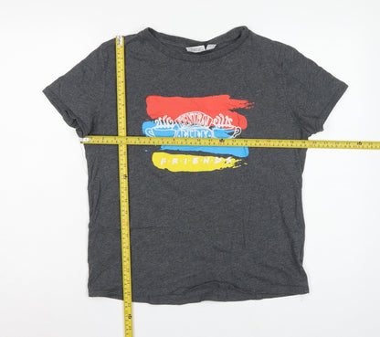 Friends Women’s Grey UK 12 Basic Graphic Short Sleeve T-Shirt