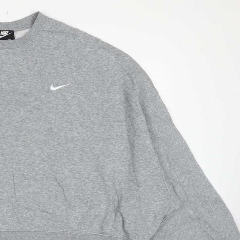 Nike Women’s Grey 2XL Pullover Crew Neck Logo Sweatshirt