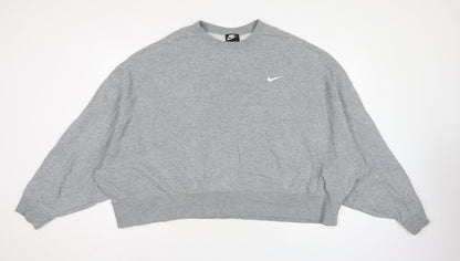 Nike Women’s Grey 2XL Pullover Crew Neck Logo Sweatshirt