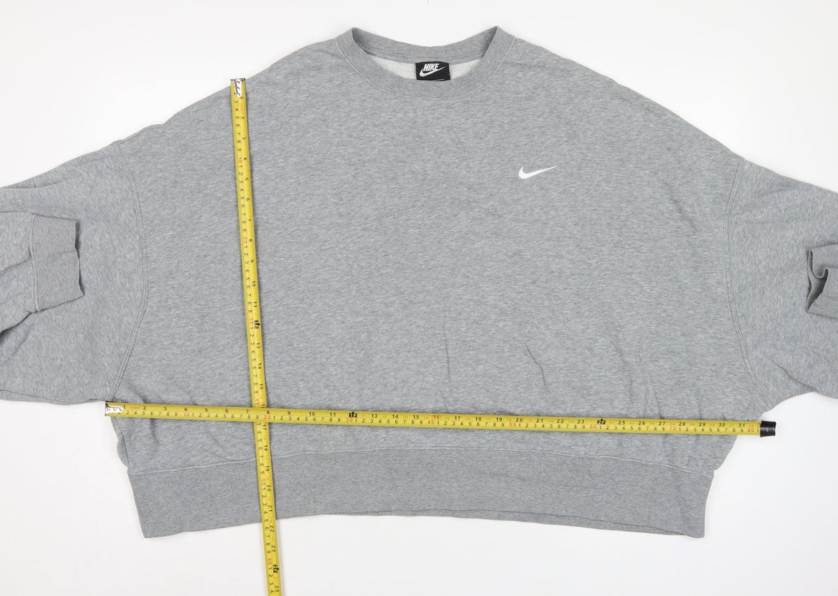 Nike Women’s Grey 2XL Pullover Crew Neck Logo Sweatshirt